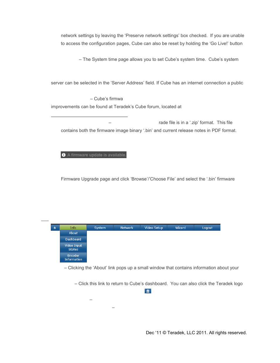 Info | Teradek Cube Reference Guide User Manual | Page 29 / 40