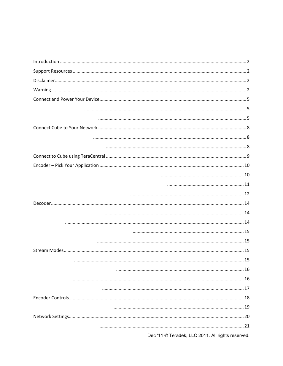 Teradek Cube Reference Guide User Manual | Page 3 / 40