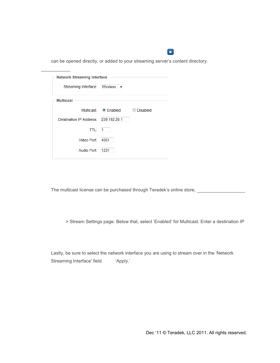 Udp multicast | Teradek Cube Reference Guide User Manual | Page 32 / 40