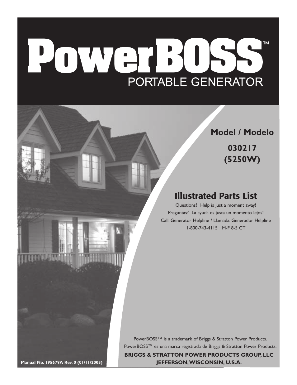 Briggs & Stratton PowerBoss 030217 User Manual | 5 pages