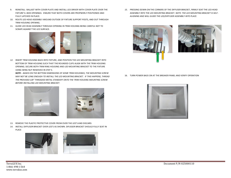 TERRALUX DLSQ8 Install User Manual | Page 2 / 2