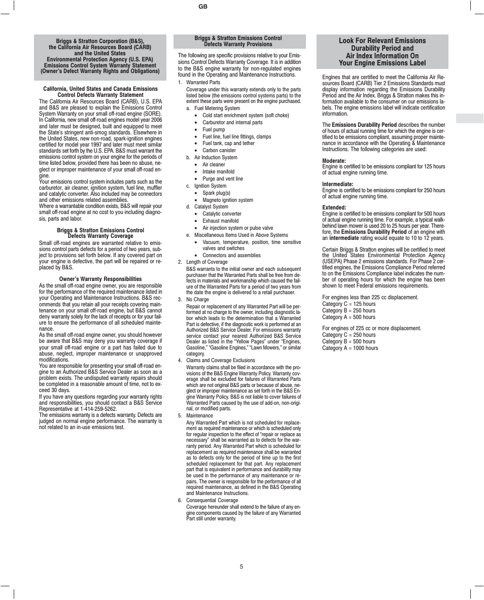 Briggs & Stratton 247400 User Manual | Page 7 / 10