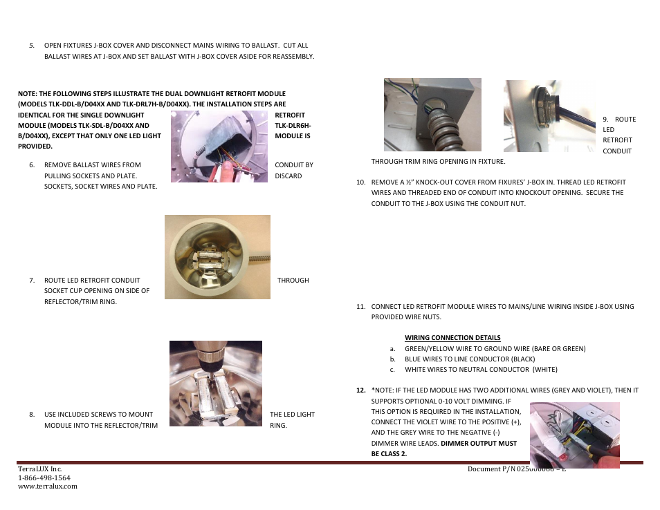 TERRALUX DLR6H Install User Manual | Page 2 / 3