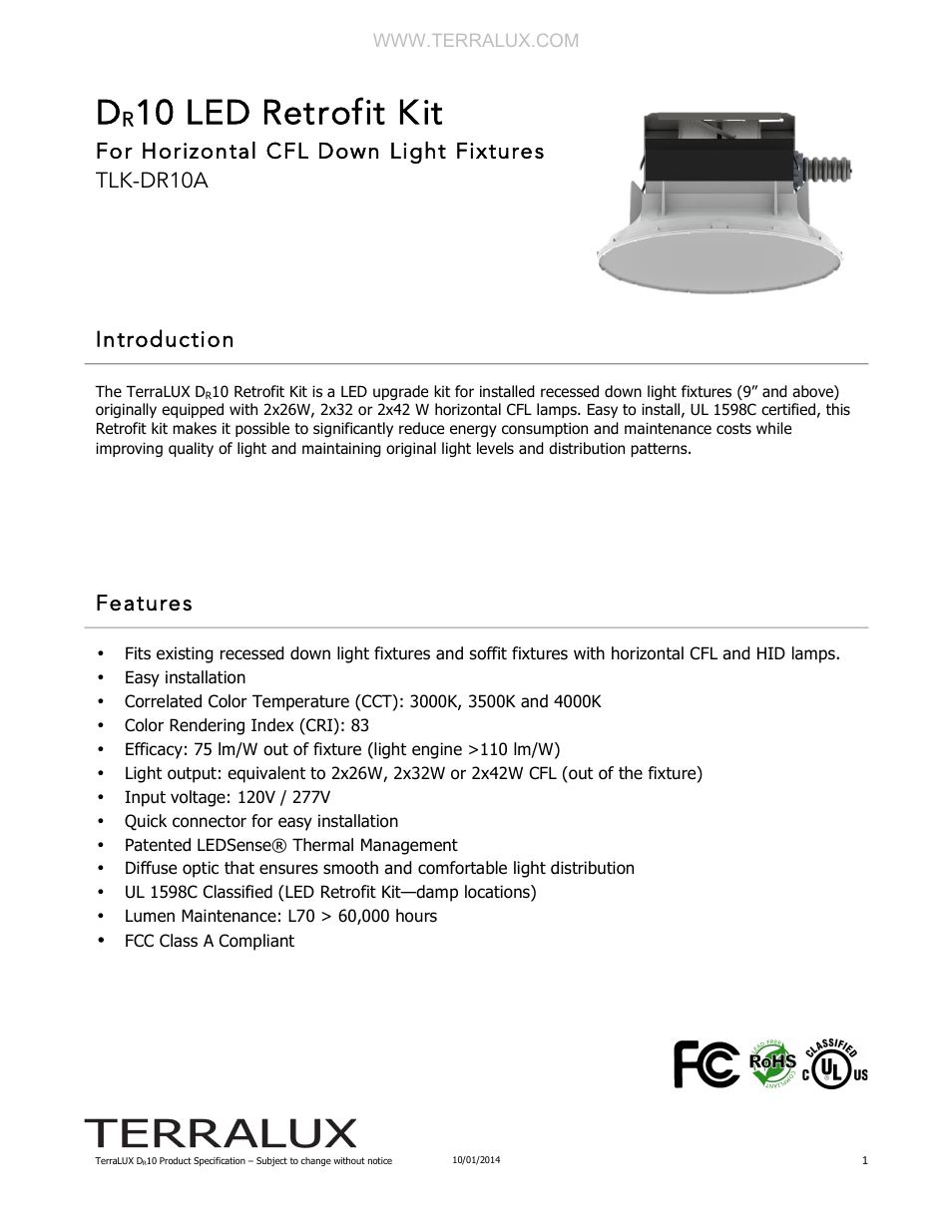 TERRALUX DR10 User Manual | 5 pages