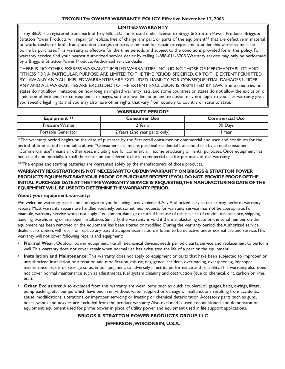 Briggs & Stratton 20209 User Manual | Page 36 / 36