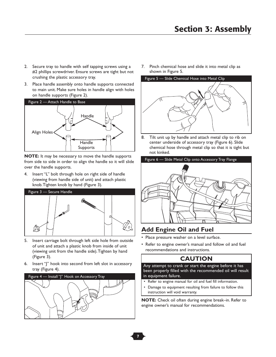 Add engine oil and fuel, Caution | Briggs & Stratton 20209 User Manual | Page 7 / 36