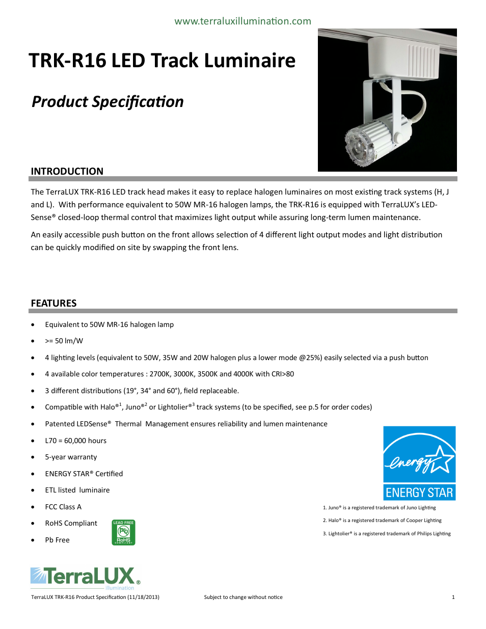 TERRALUX MR16C User Manual | 6 pages