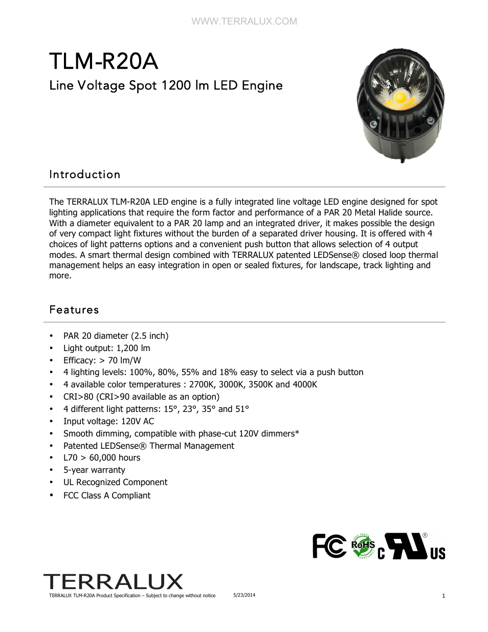 TERRALUX TLM-R20A User Manual | 7 pages