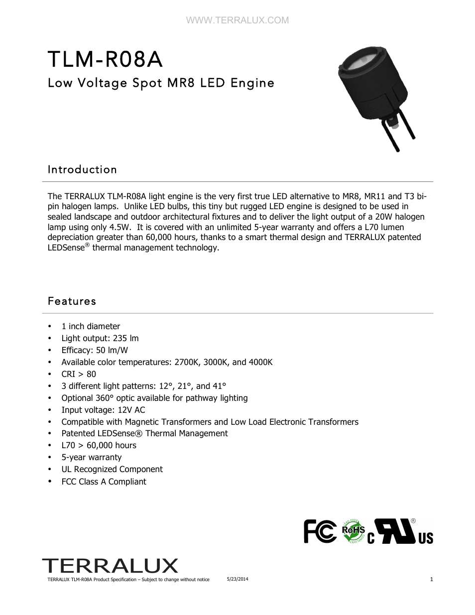 TERRALUX TLM-R08A User Manual | 7 pages