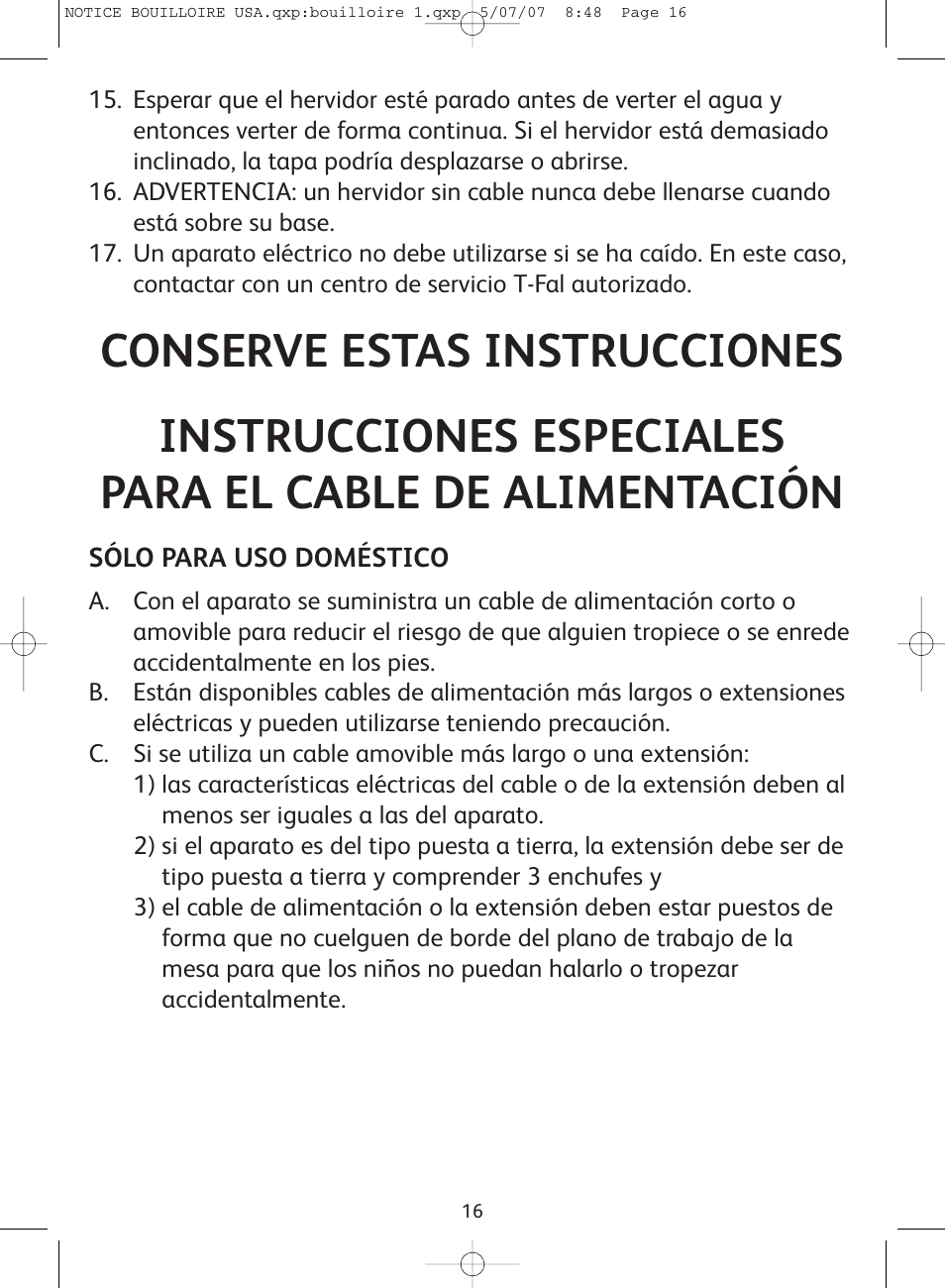 T-Fal Vitesses User Manual | Page 16 / 22