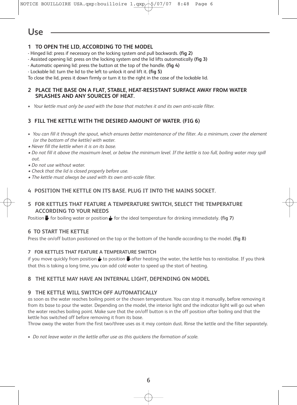 T-Fal Vitesses User Manual | Page 6 / 22