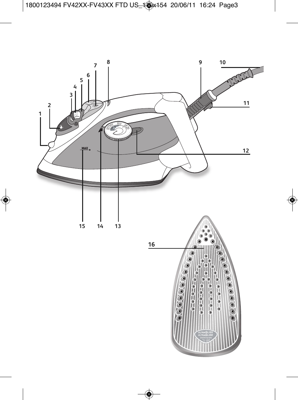 T-Fal Ultraglide Easycord User Manual | Page 3 / 30