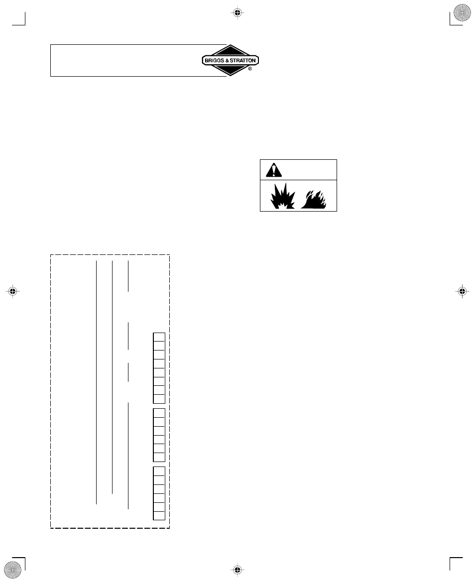 Service & storage, Warning | Briggs & Stratton 210000 User Manual | Page 16 / 20