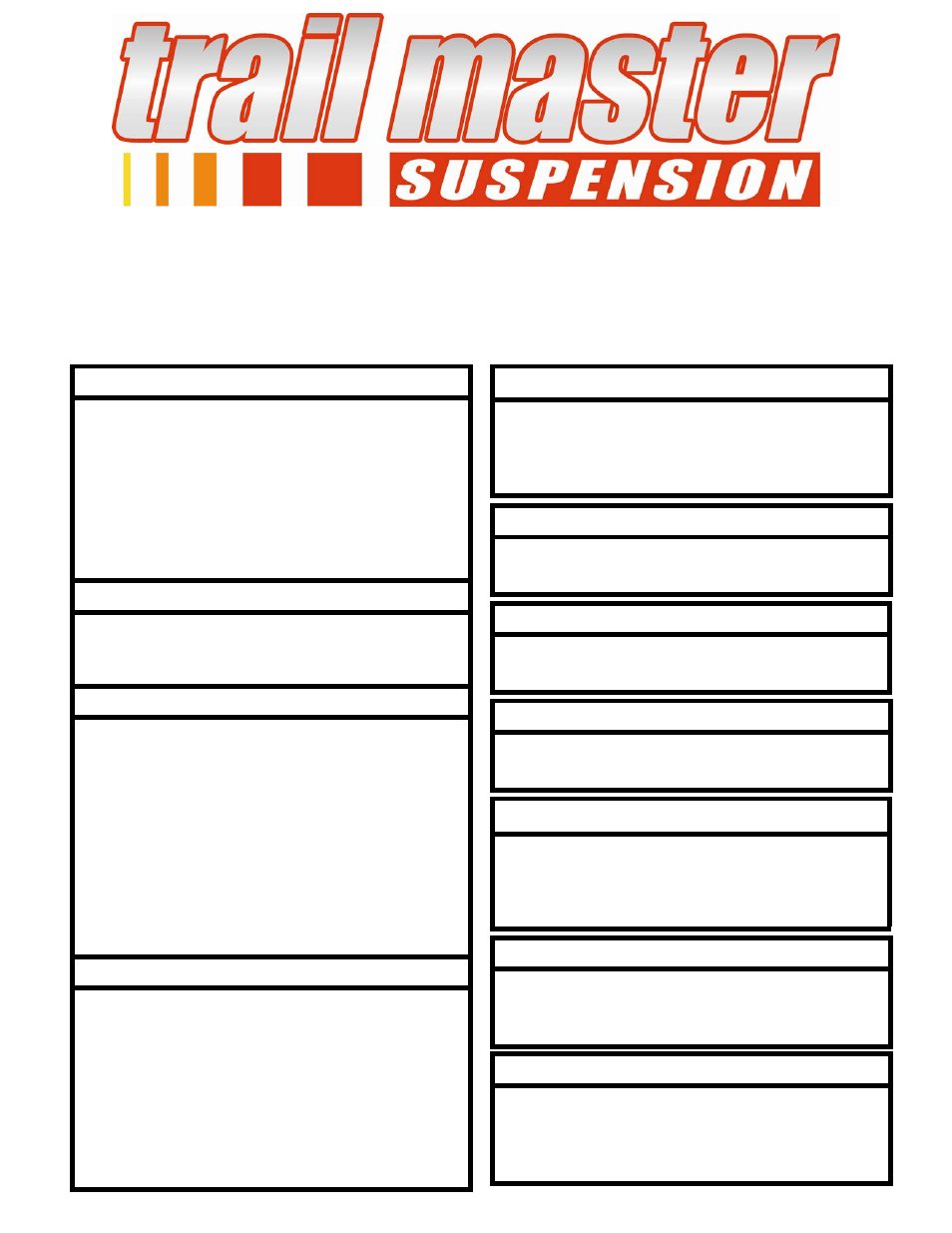 Trail Master Suspension TM3745-40023 w/ Leaf Spring JEEP CHEROKEE (XJ) 4.5 COIL SPRING KIT User Manual | 10 pages