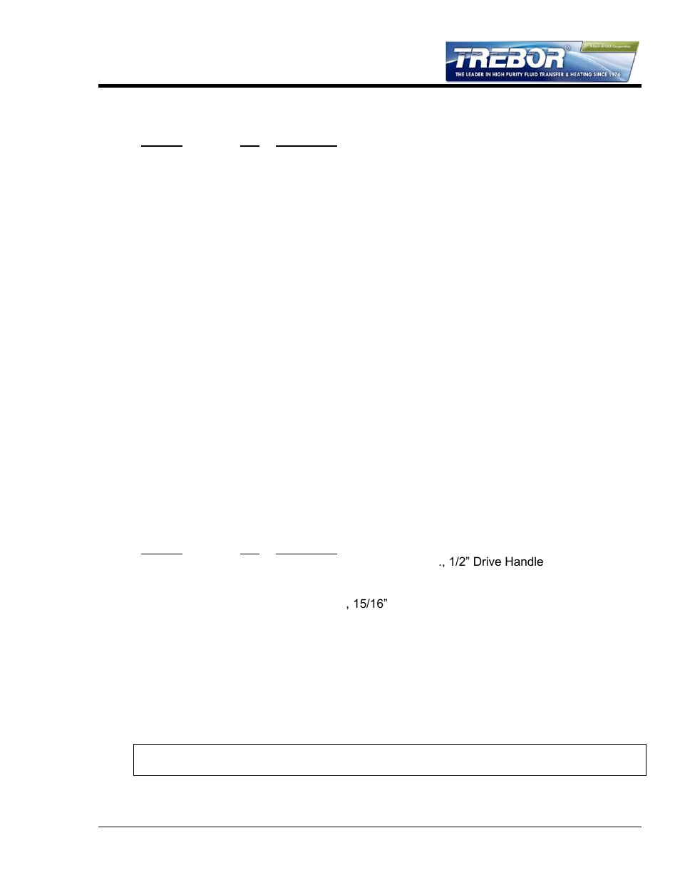 2 recommended spare parts, 3 tools | Trebor 55E EVOLVE User Manual | Page 15 / 28