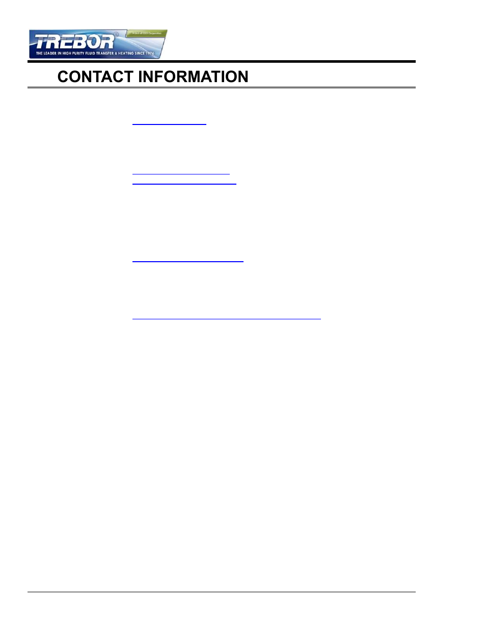 7contact information | Trebor 55E EVOLVE User Manual | Page 28 / 28