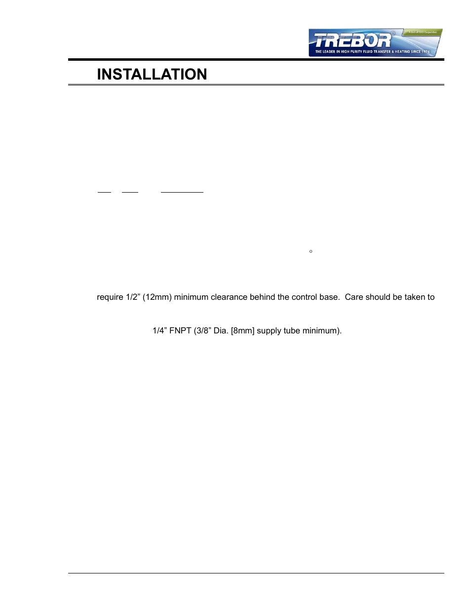 1installation | Trebor 55E EVOLVE User Manual | Page 3 / 28