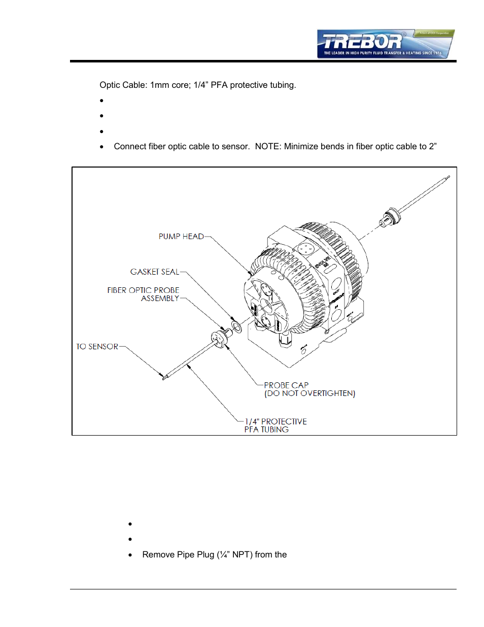3 optional end-of-stroke probe installation, 4 remote exhaust connection | Trebor 55E EVOLVE User Manual | Page 5 / 28