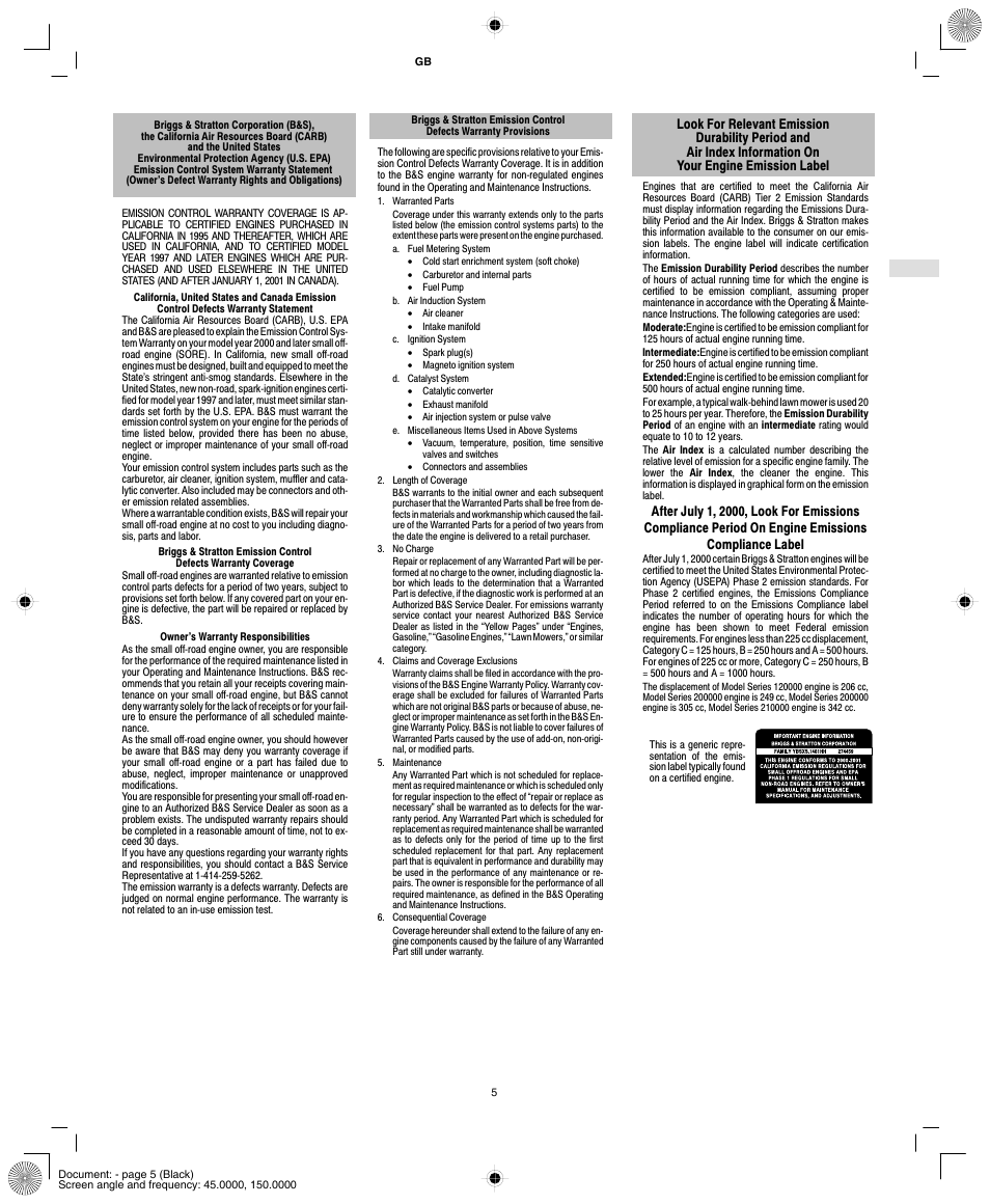 Briggs & Stratton POWER BUILT 150000 User Manual | Page 7 / 10