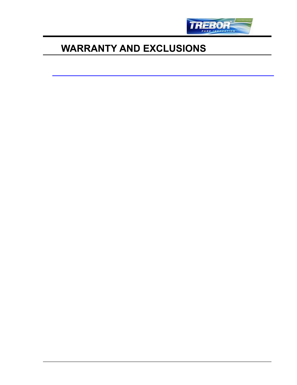 Warranty and exclusions, 6warranty and exclusions | Trebor 120D Mega User Manual | Page 27 / 28