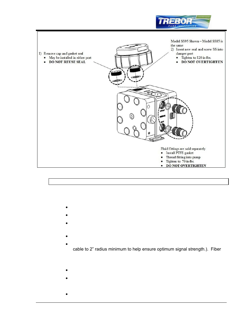 Optional leak sensing, Installation, Removal | Sensor signal specifications, 3 optional leak sensing | Trebor 120E Mega User Manual | Page 7 / 25