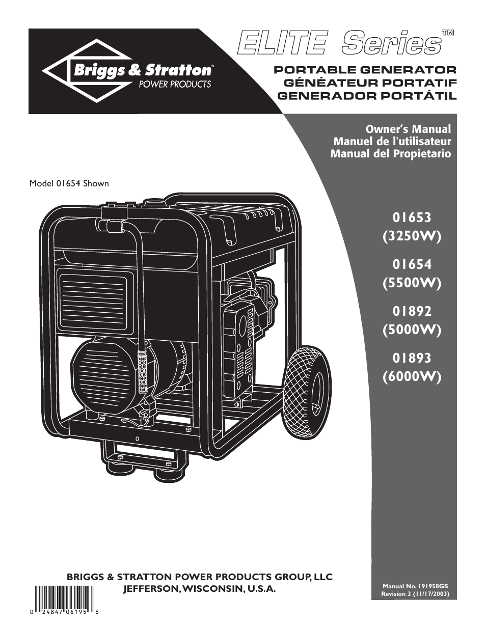 Briggs & Stratton 01653  EU User Manual | 44 pages
