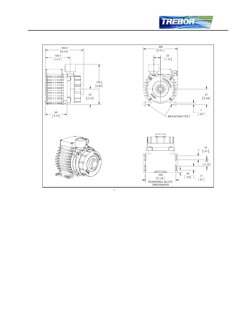 Basic dimensions of main components, 5 basic dimensions of main components | Trebor REV6 User Manual | Page 11 / 34