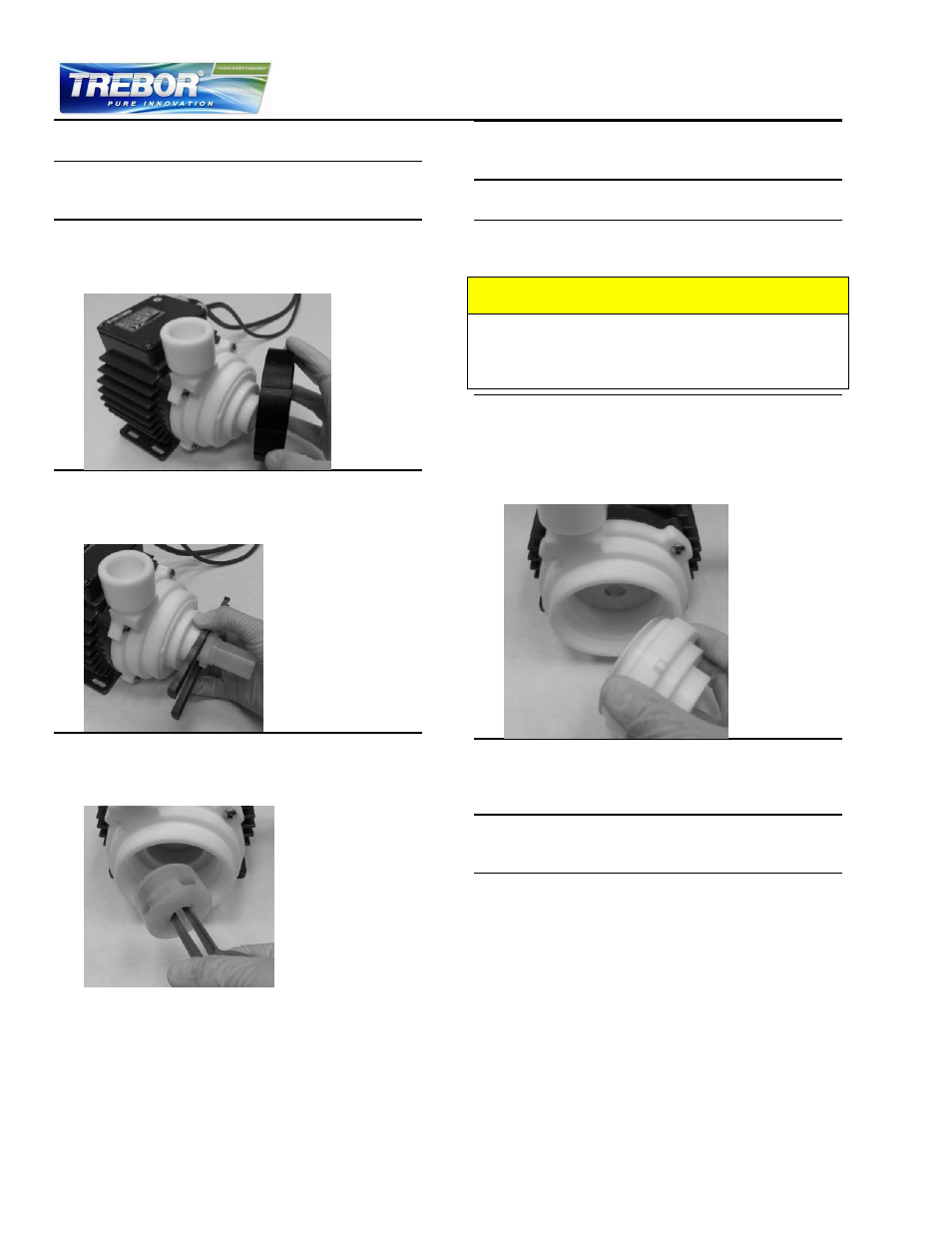 Instructions for replacement, Caution | Trebor REV6 User Manual | Page 30 / 34