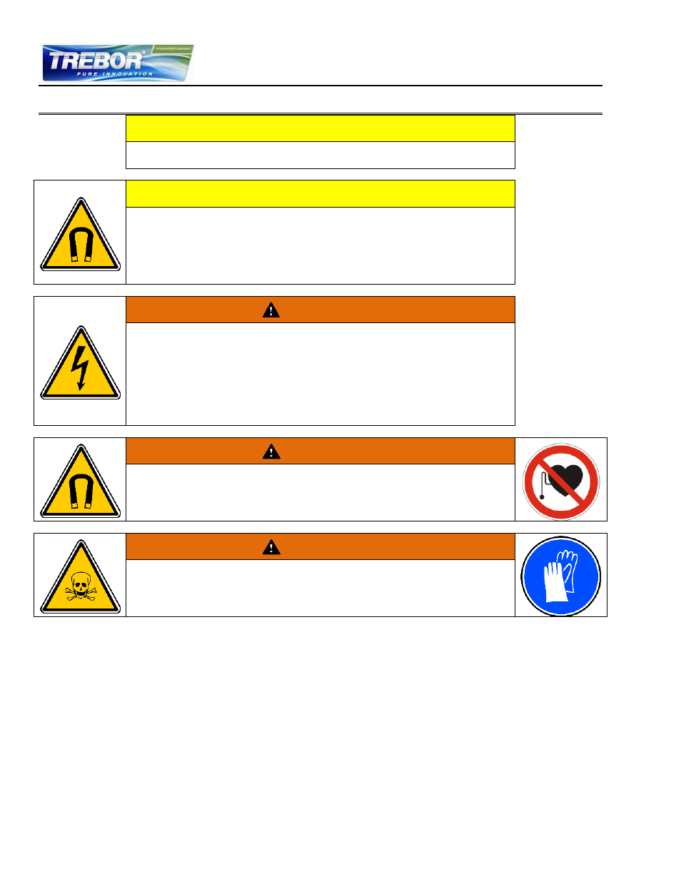Safety precautions, 1 safety precautions, Caution | Warning | Trebor REV6 User Manual | Page 4 / 34