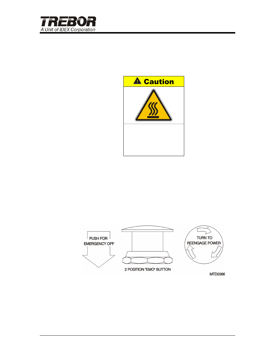 Caution, 2 emergency off (emo) | Trebor Q-Series Di Water Heater User Manual | Page 6 / 31