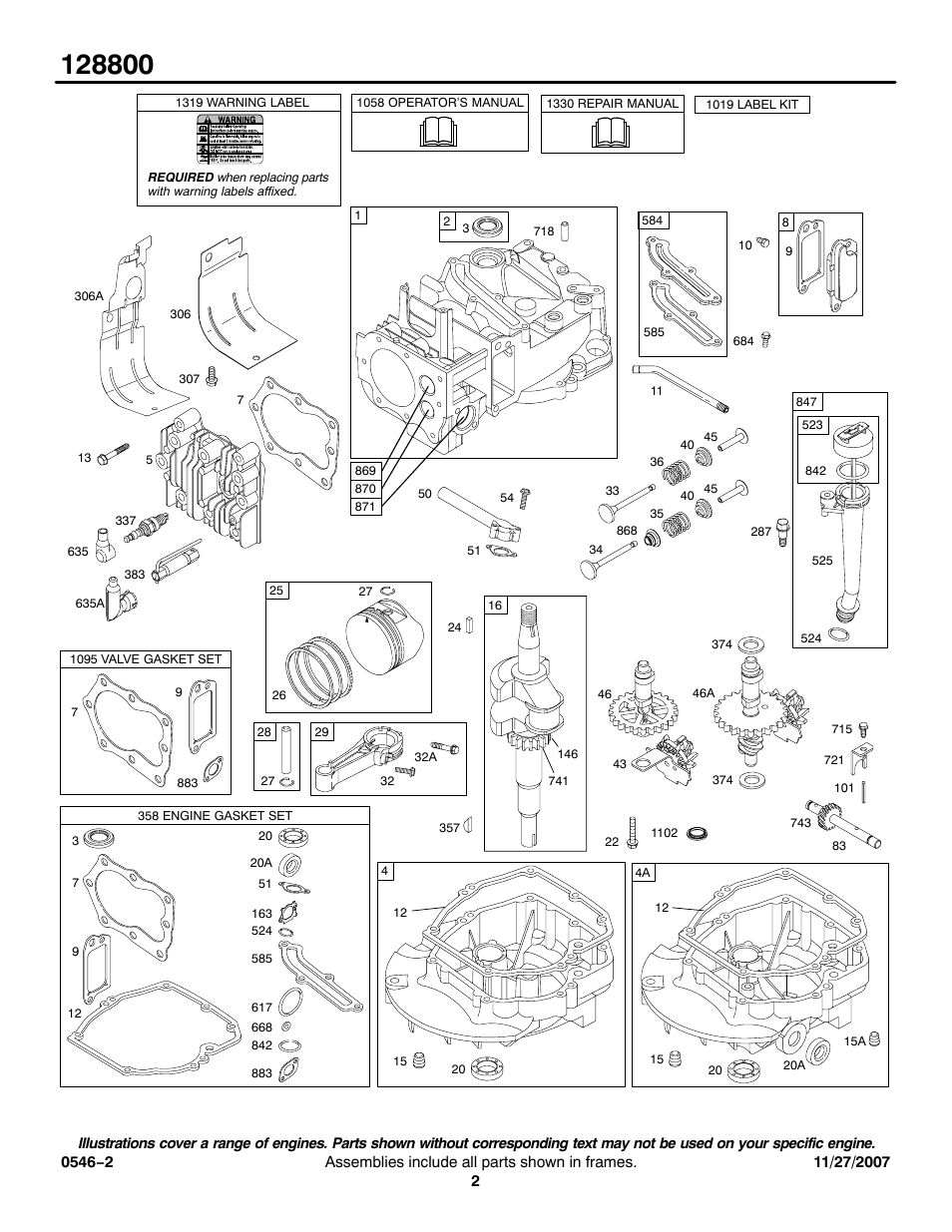 Briggs & Stratton 128800 User Manual | Page 2 / 20