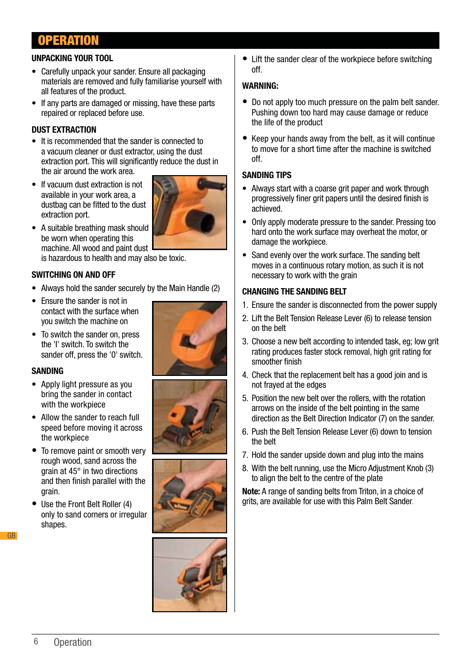 Operation | Triton TCM BS User Manual | Page 6 / 33