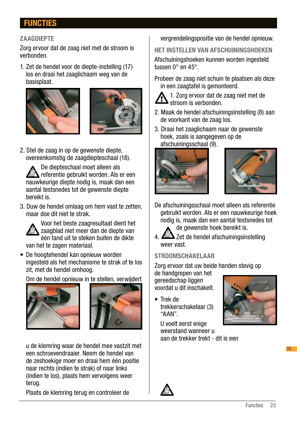 Functies | Triton TA184CSL User Manual | Page 23 / 92