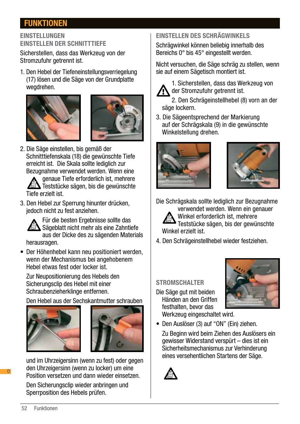 Funktionen | Triton TA184CSL User Manual | Page 52 / 92