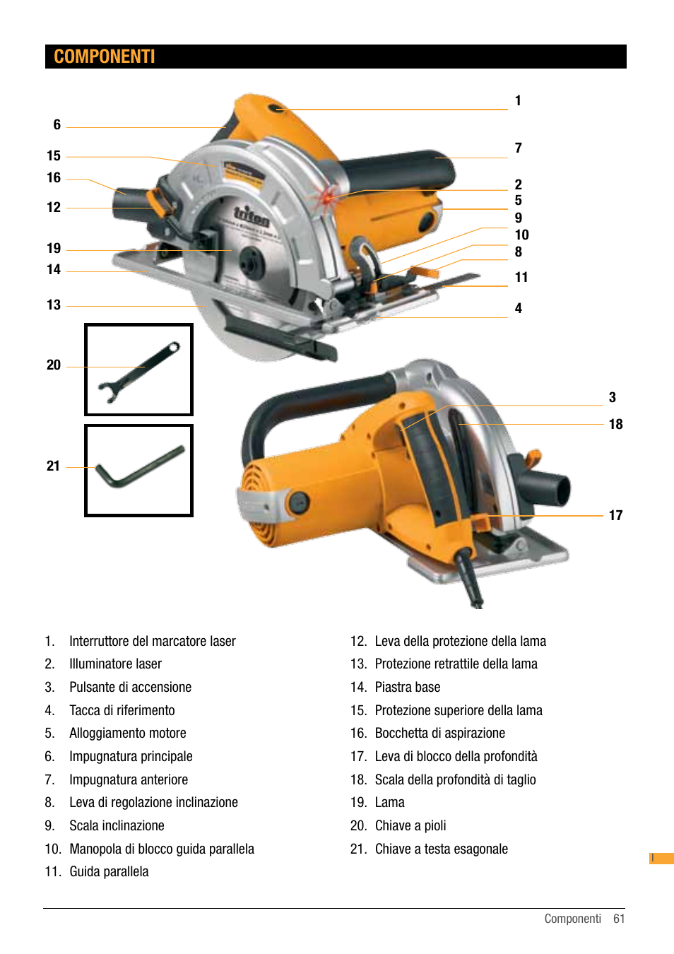 Componenti | Triton TA184CSL User Manual | Page 61 / 92