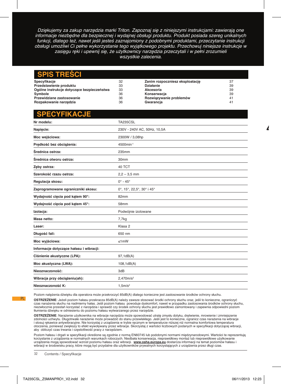 Triton TA 235CSL User Manual | Page 33 / 72