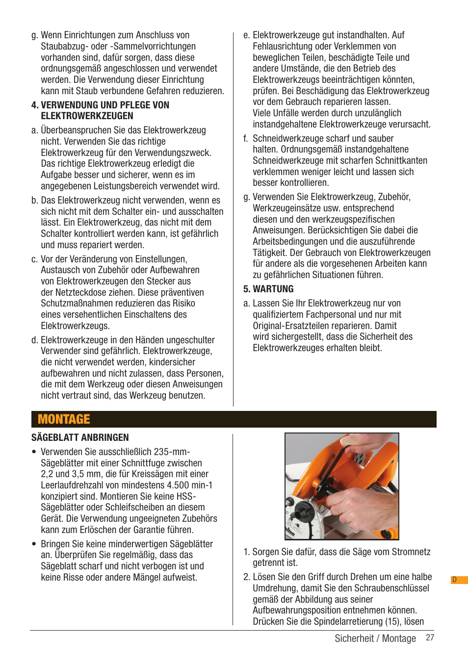 Montage | Triton TSA 001 User Manual | Page 27 / 48