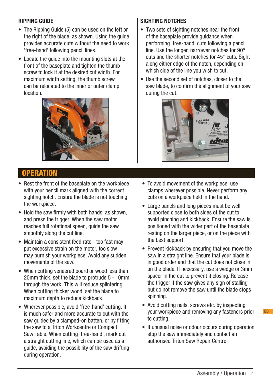 Operation | Triton TSA 001 User Manual | Page 7 / 48