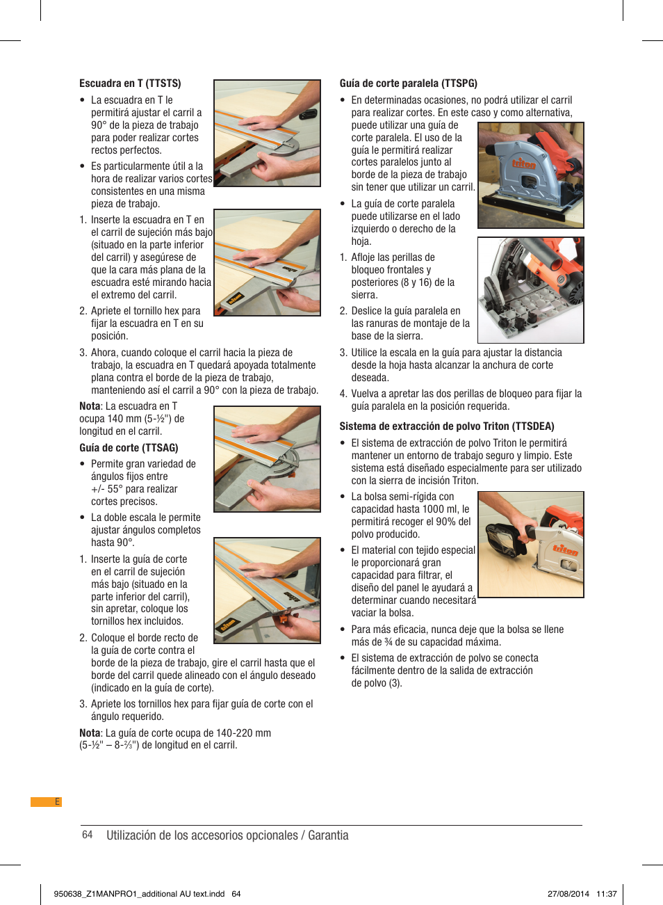 Triton TTS 1400 User Manual | Page 64 / 66