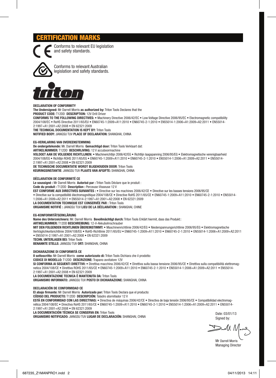 Triton T12 DD User Manual | 50 pages