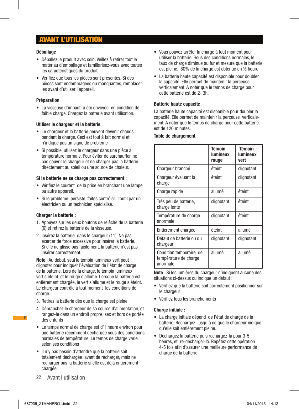 Avant l’utilisation | Triton T12 DD User Manual | Page 23 / 50