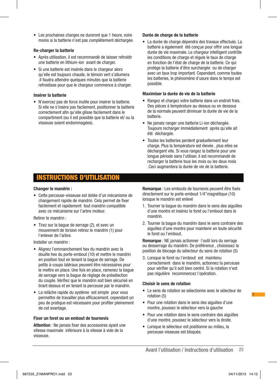 Instructions d’utilisation | Triton T12 DD User Manual | Page 24 / 50