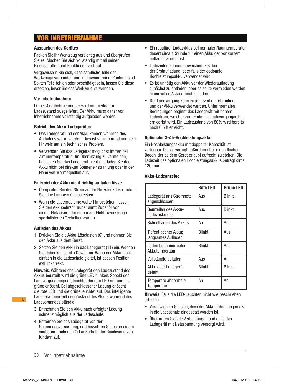 Vor inbetriebnahme | Triton T12 DD User Manual | Page 31 / 50