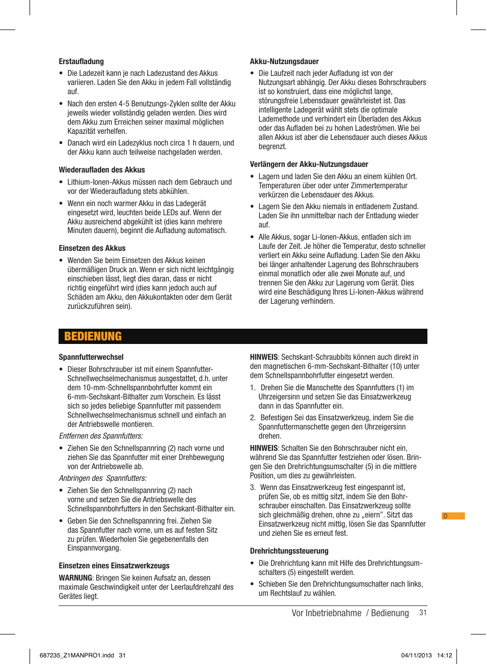 Bedienung | Triton T12 DD User Manual | Page 32 / 50