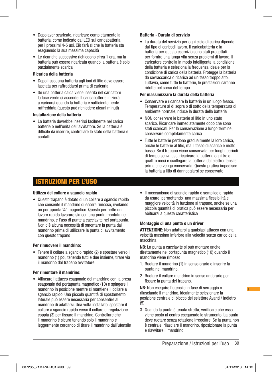 Istruzioni per l’uso | Triton T12 DD User Manual | Page 40 / 50