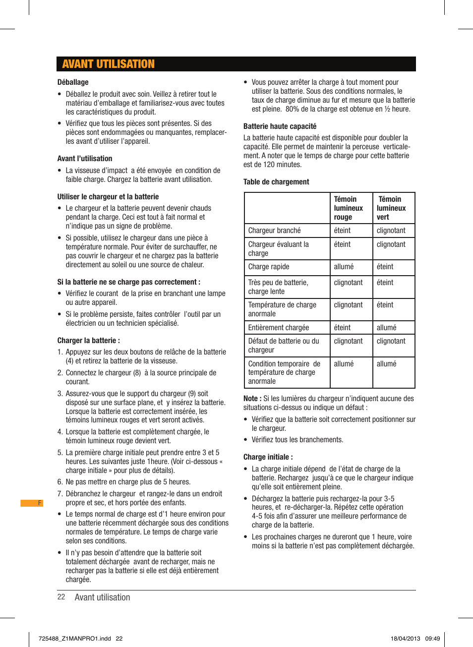 Avant utilisation | Triton T12 ID User Manual | Page 23 / 50