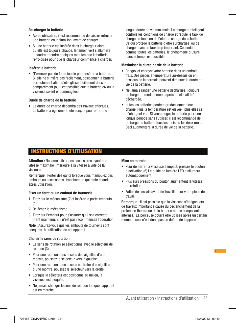 Instructions d’utilisation | Triton T12 ID User Manual | Page 24 / 50