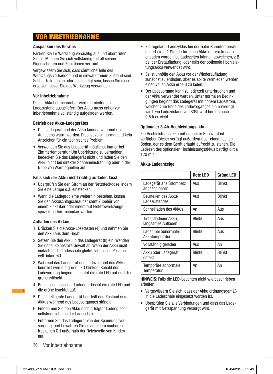 Vor inbetriebnahme | Triton T12 ID User Manual | Page 31 / 50