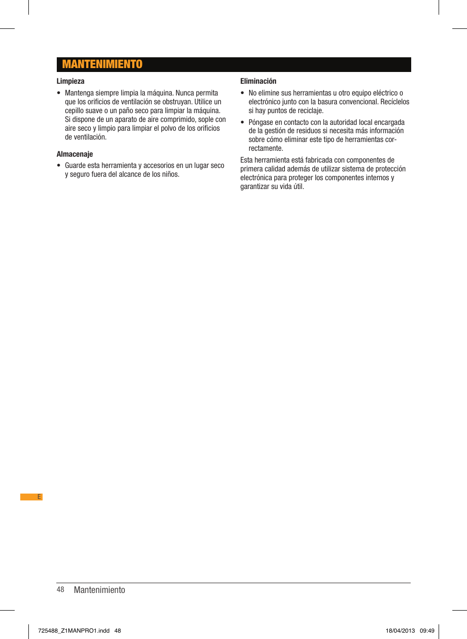 Mantenimiento | Triton T12 ID User Manual | Page 49 / 50
