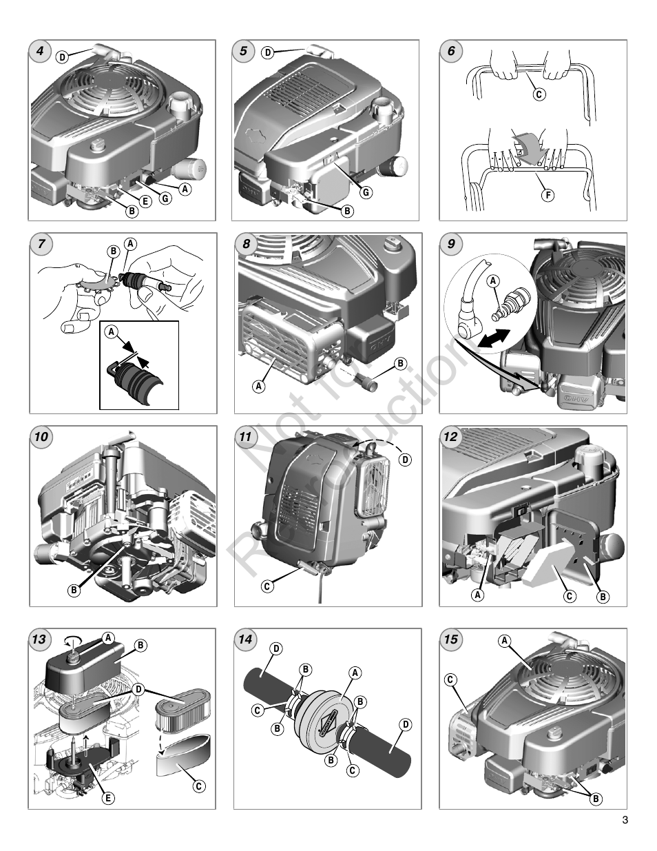 Not for reproduction | Briggs & Stratton PROFESSIONAL SERIES 110000 User Manual | Page 3 / 28